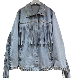 Fringe Studded Denim Jacket