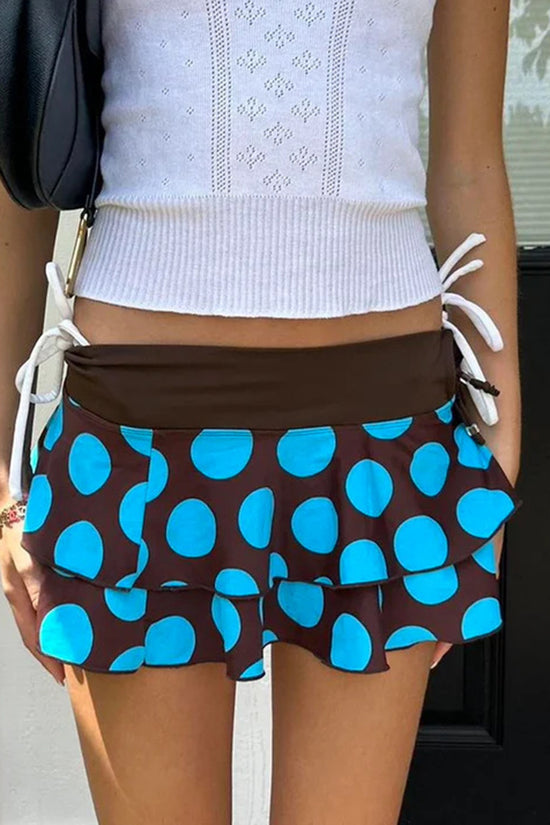 Polka Dot Ruffle Mini Skirt