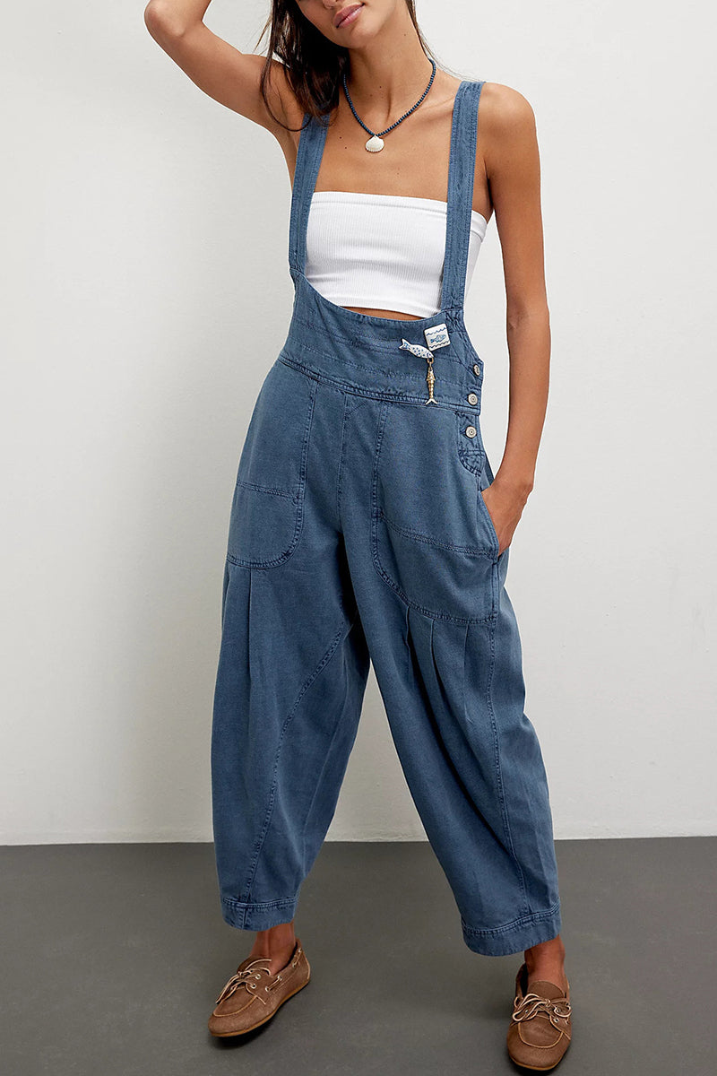 Casual Buttoned Overall Jumpsuit