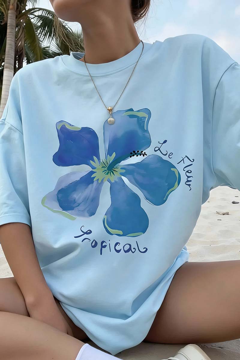 Tropical Flower Graphic T-Shirt