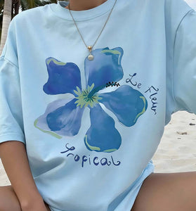 Tropical Flower Graphic T-Shirt