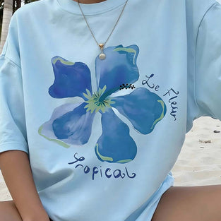 Tropical Flower Graphic T-Shirt