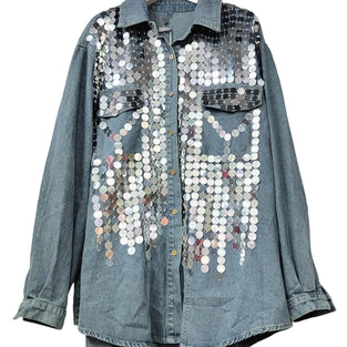Sequin Embellished Denim Jacket