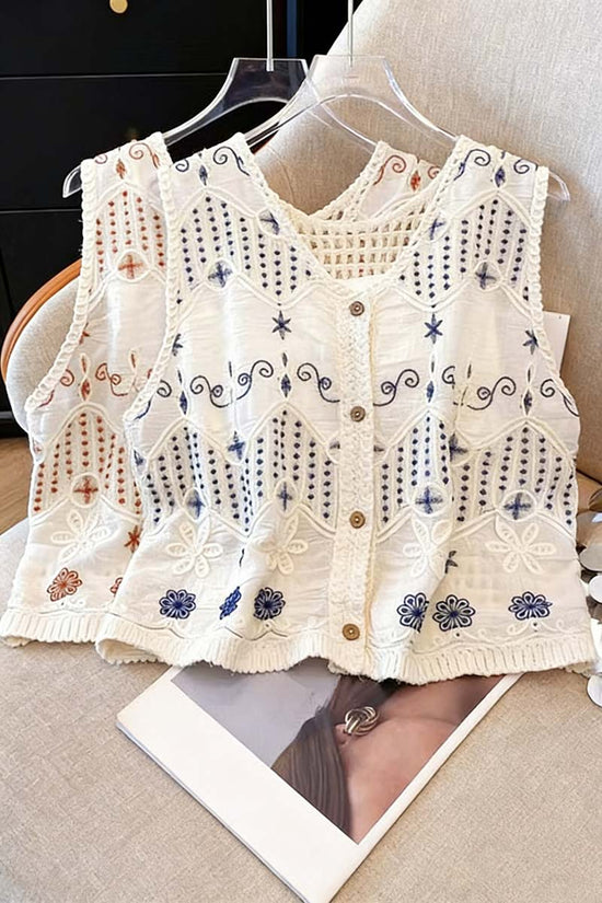 Floral Pattern Sweater Vest