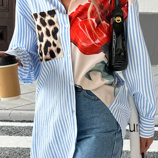 Patchwork Patterned Shirt Blouse