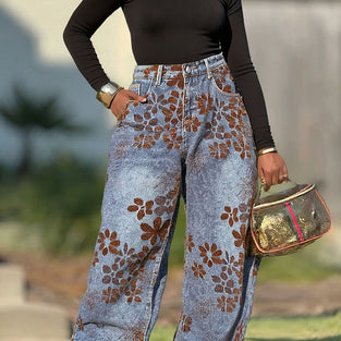 Floral Barrel Jeans