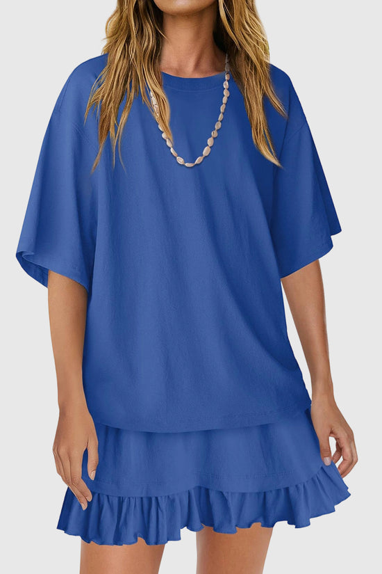 Ruffled Skirt and Loose Top Set