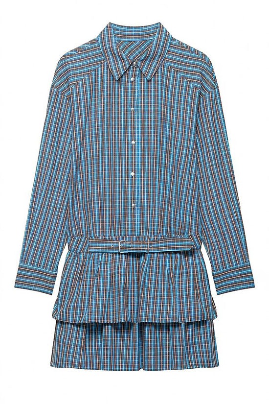 Plaid Belted Shirt Dress