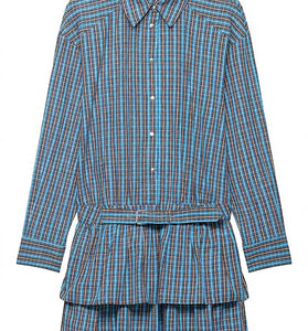 Plaid Belted Shirt Dress