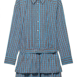 Plaid Belted Shirt Dress