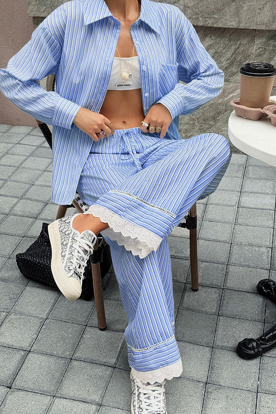 Striped Two-Piece Pants Set