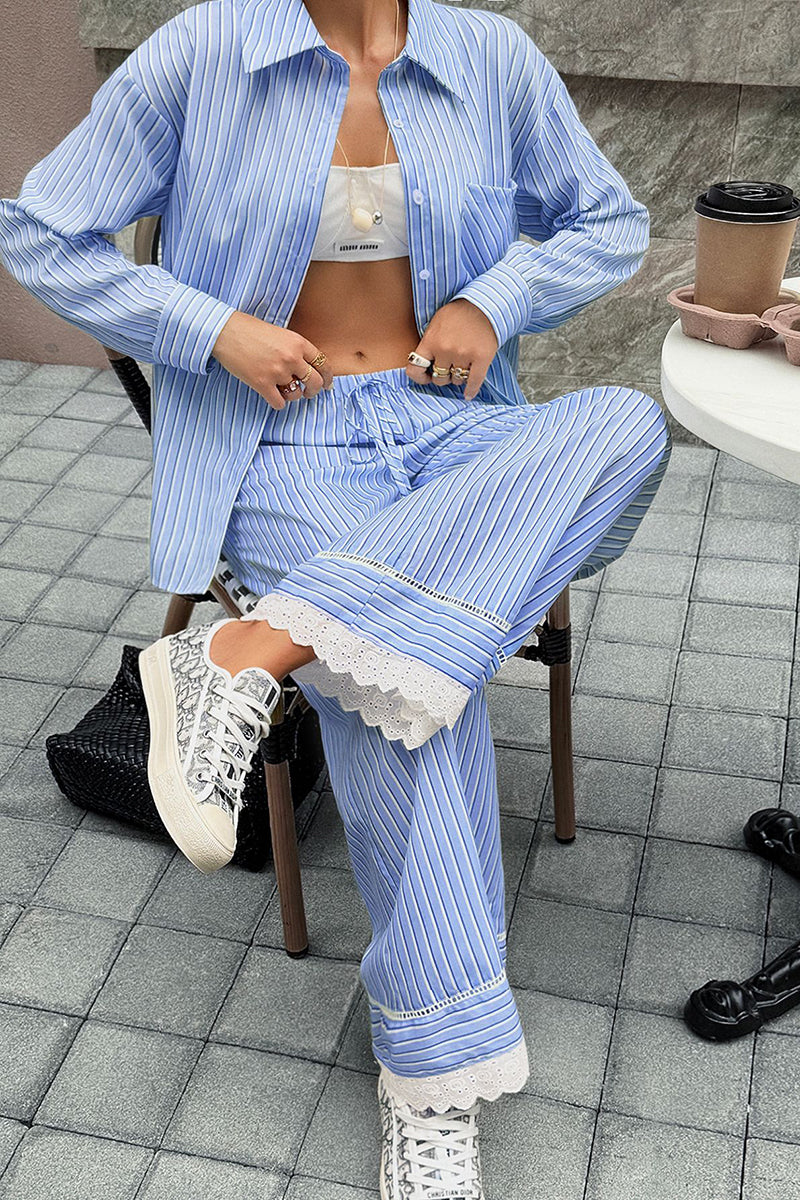 Striped Two-Piece Pants Set