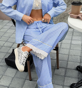 Striped Two-Piece Pants Set