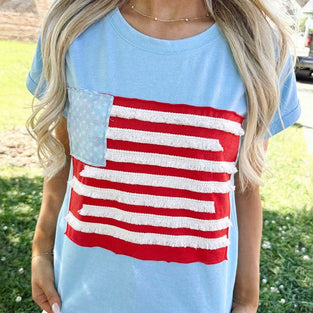 Patriotic Striped Pocket T-Shirt