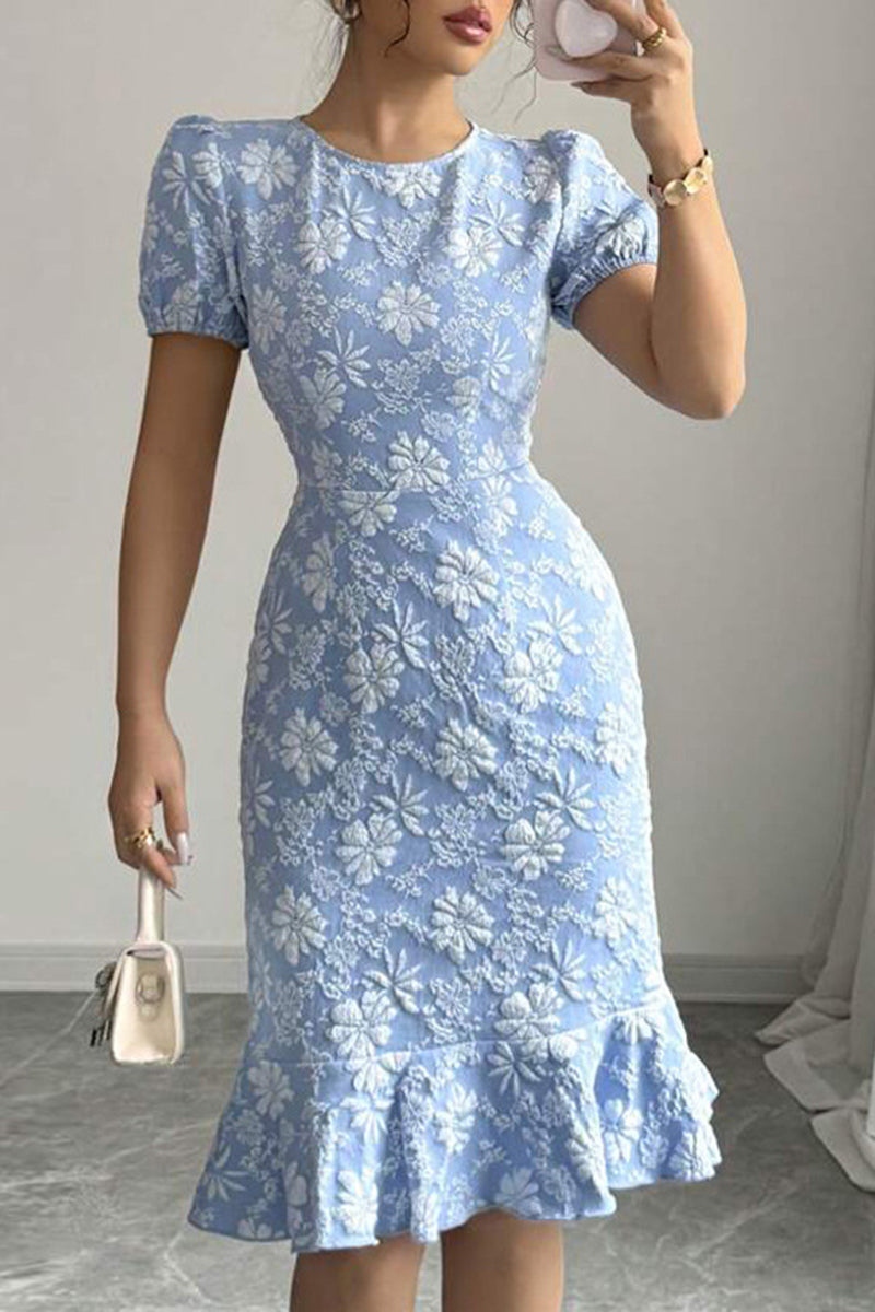 Elegant Floral Print Casual Dress