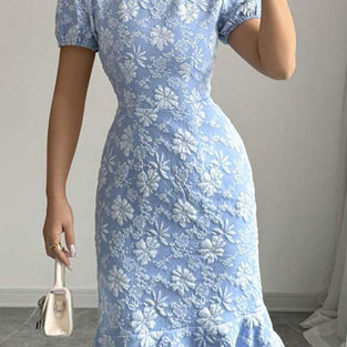 Elegant Floral Print Casual Dress