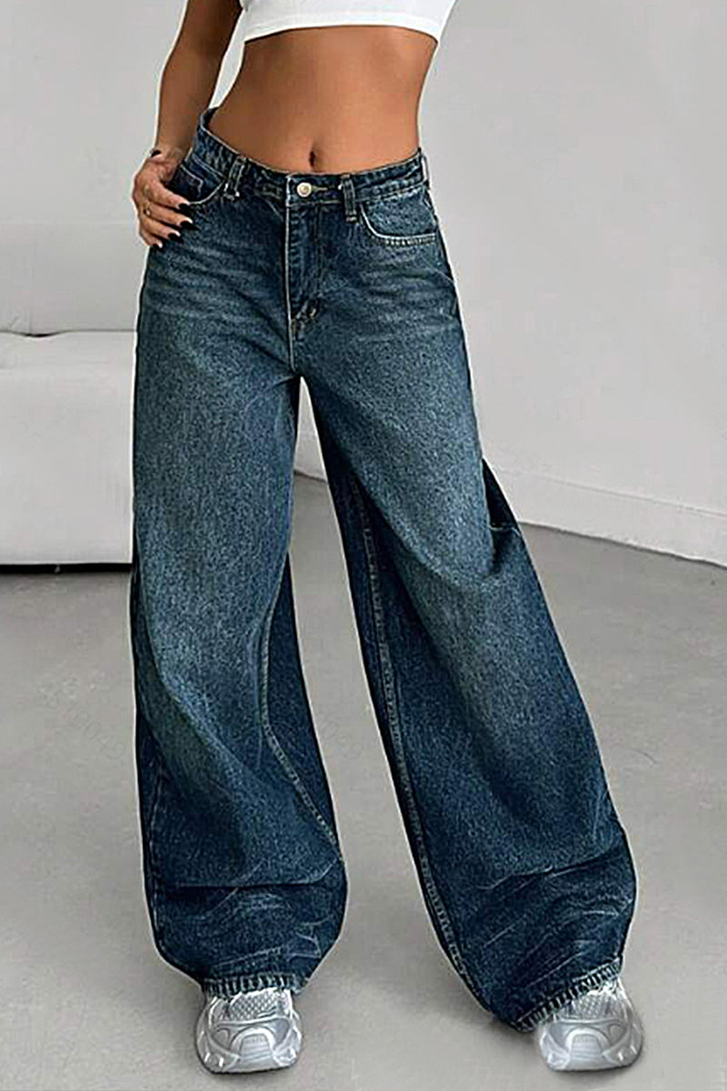 Classic Wide Leg High-Waist Jeans
