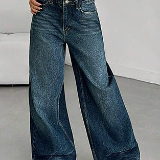 Classic Wide Leg High-Waist Jeans