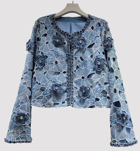 Floral Embellished Denim Jacket
