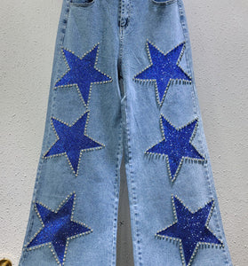 Star-Embellished Straight Jeans