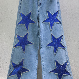 Star-Embellished Straight Jeans