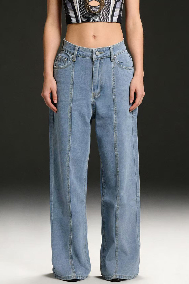 Classic Straight-Leg Denim Jeans