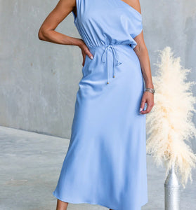 One-Shoulder Midi Casual Dress