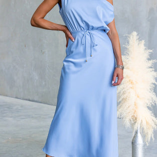 One-Shoulder Midi Casual Dress
