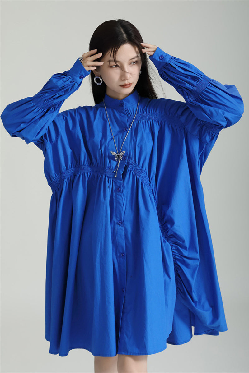 Ruched Long Sleeve Casual Dress