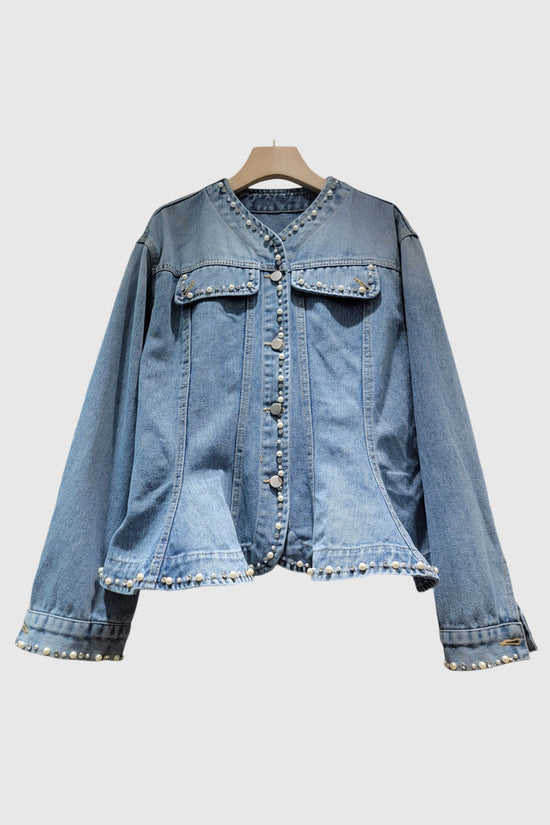 Pearl Studded Denim Jacket