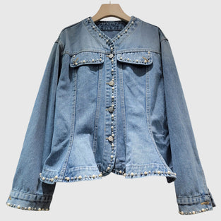 Pearl Studded Denim Jacket