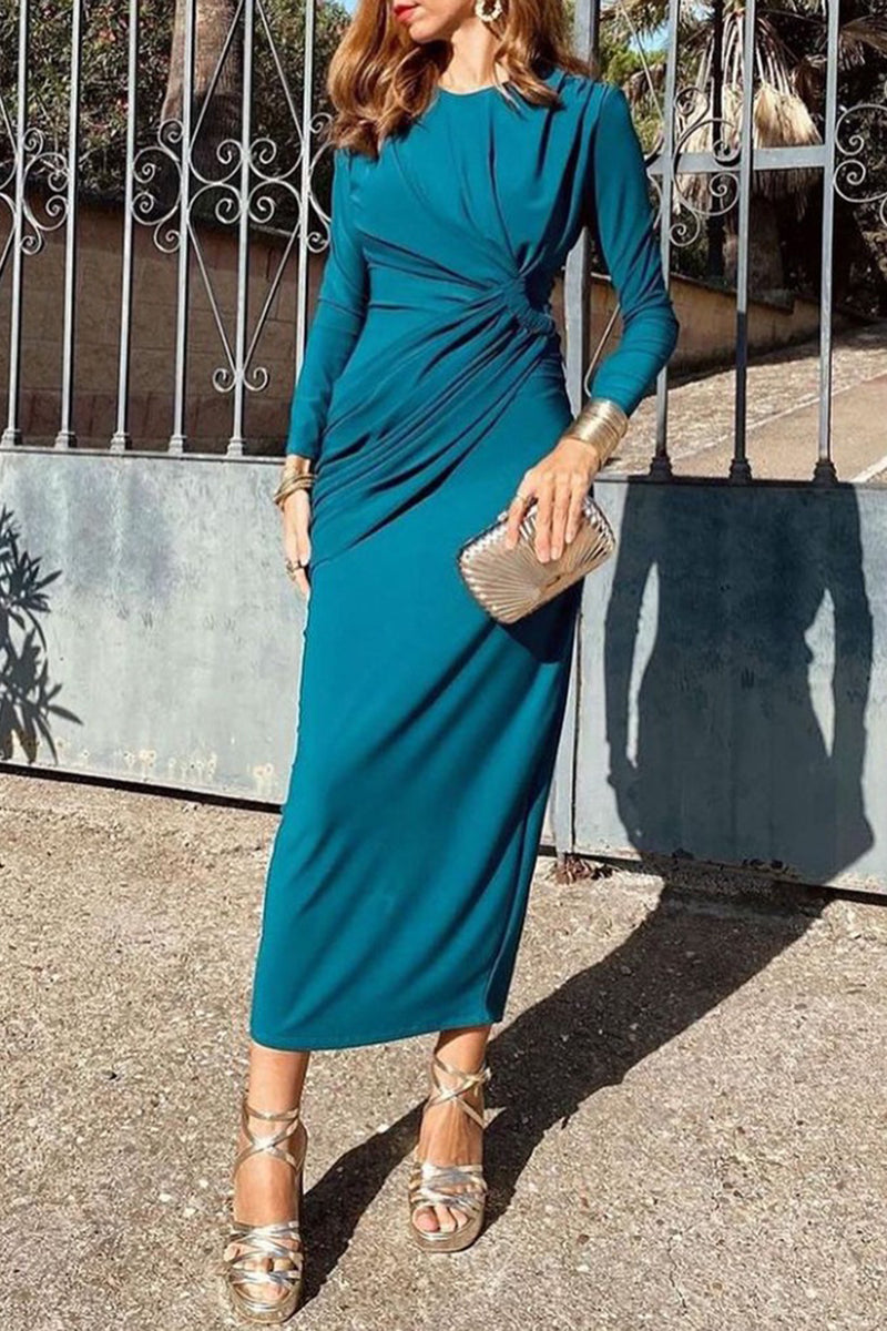 Elegant Twist Long Sleeve Bodycon Dress