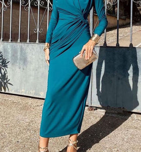 Elegant Twist Long Sleeve Bodycon Dress