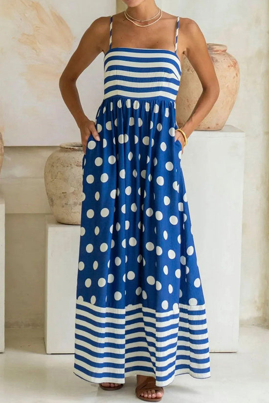 Polka Dot Stripe Maxi Dress