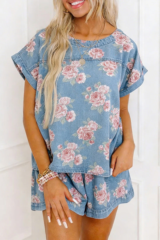 Floral Print Short Sleeve Top