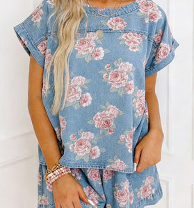 Floral Print Short Sleeve Top