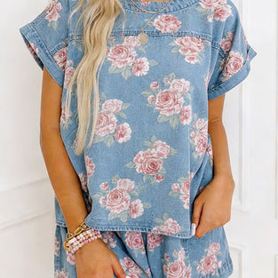 Floral Print Short Sleeve Top