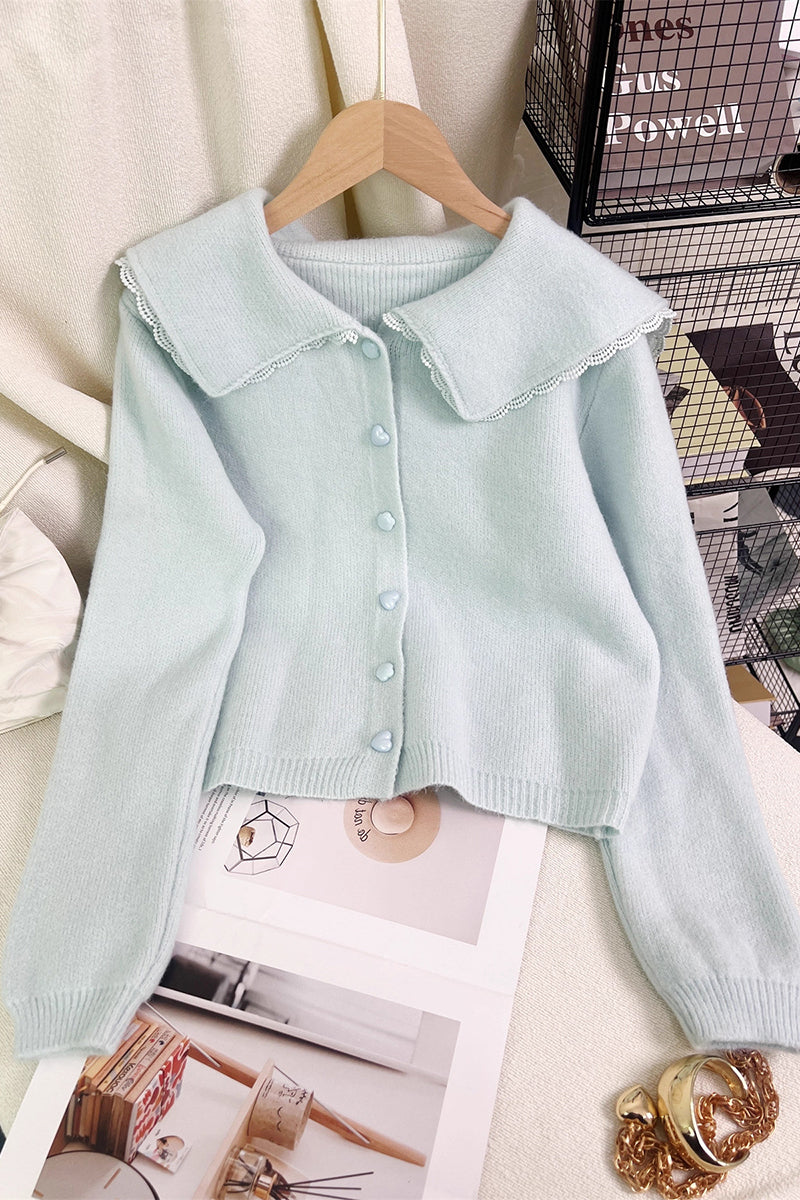 Elegant Button-Down Cardigan with Collar