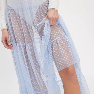 Sheer Layered Midi Skirt