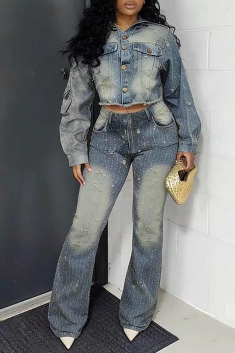 Stylish Denim Two-Piece Outfit
