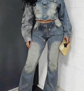 Stylish Denim Two-Piece Outfit