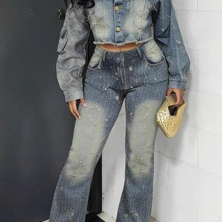 Stylish Denim Two-Piece Outfit