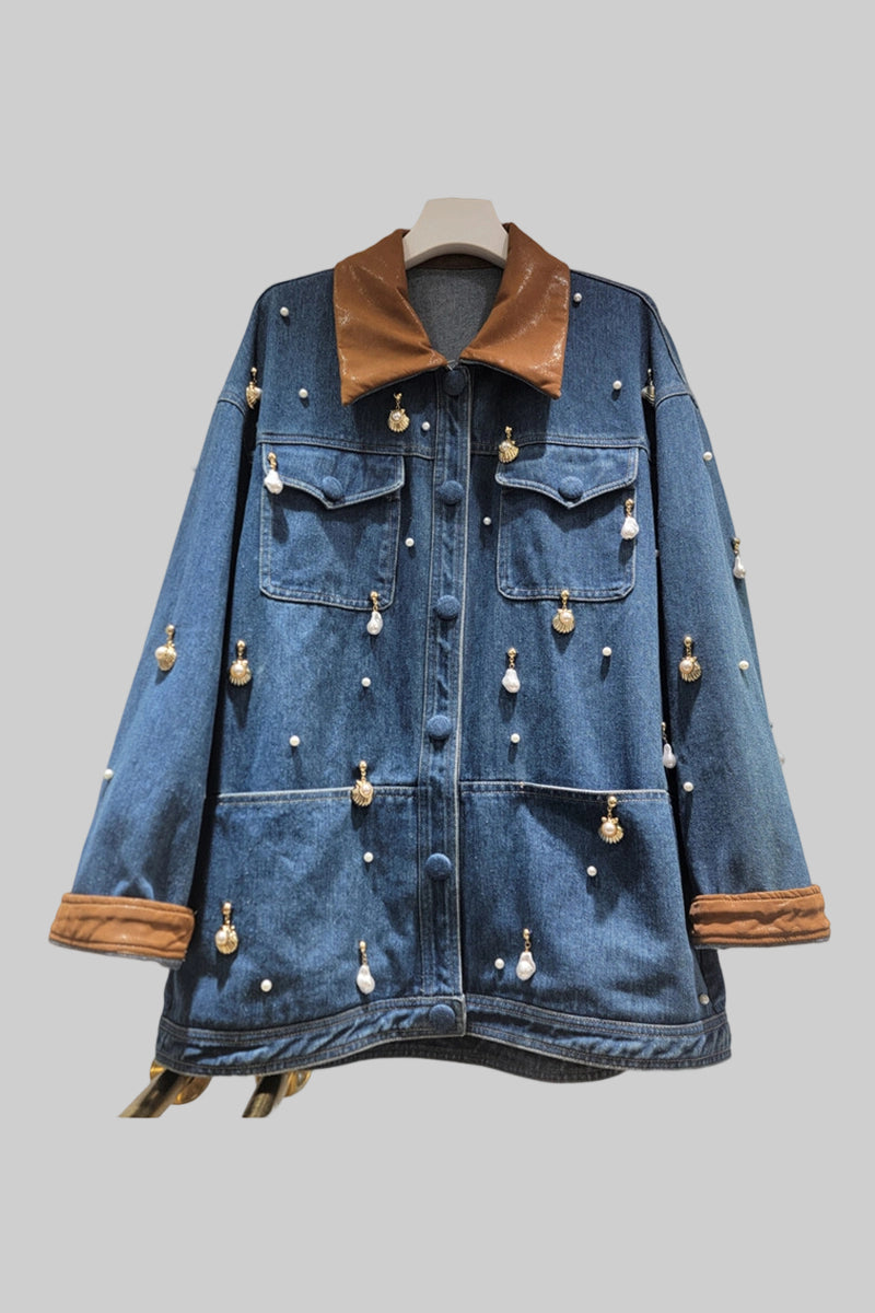 Embellished Denim Statement Jacket