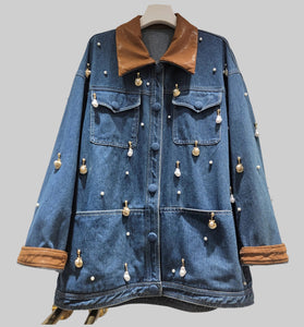 Embellished Denim Statement Jacket