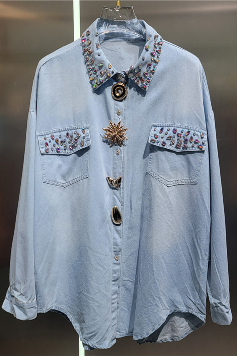 Embellished Button-Up Shirt