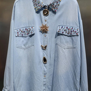 Embellished Button-Up Shirt
