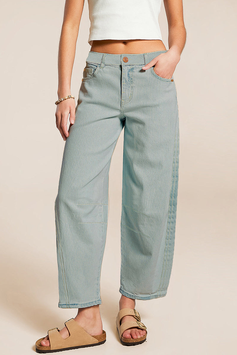 Relaxed Barrel Stripe Leg Jeans