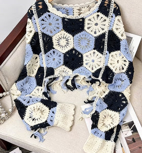 Chic Crochet Fringe Knit Top