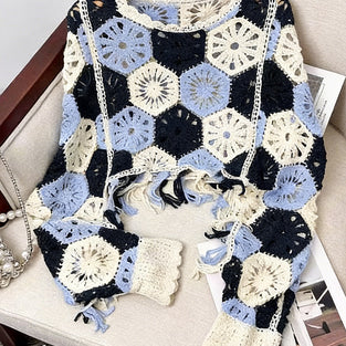 Chic Crochet Fringe Knit Top