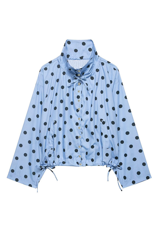 Polka Dot Drawstring Blazer